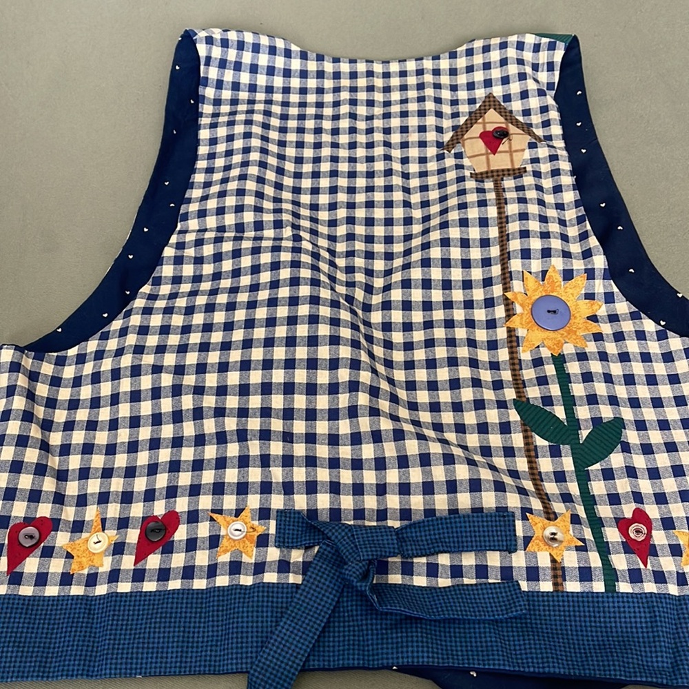 Colorful Patchwork Reversible Vest with Sunflower… - image 12